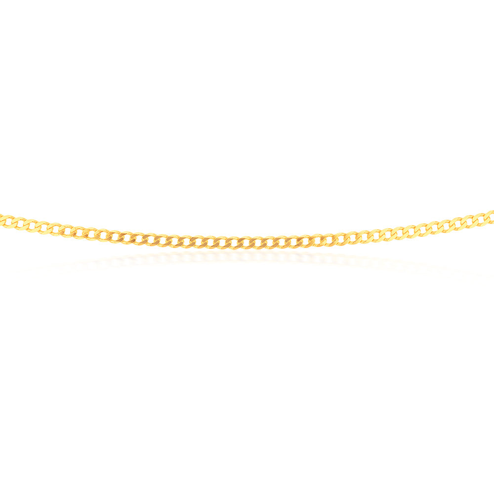 9ct Yellow Solid Gold Curb Chain 80 gauge in 55cm