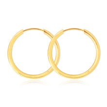 Load image into Gallery viewer, 9ct Yellow Gold 16mm Plain Sleeper Earrings