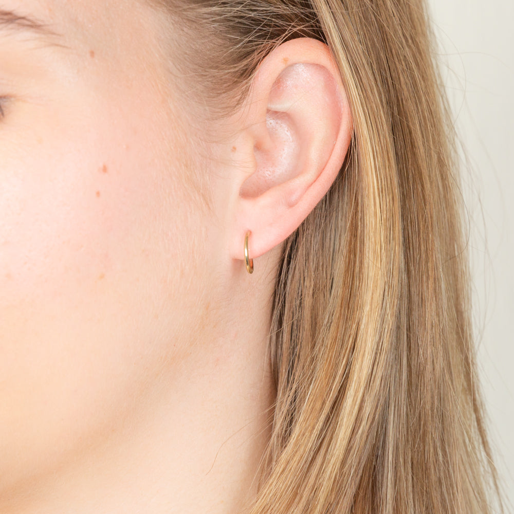 9ct Yellow Gold 10mm Sleeper Earrings