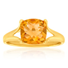 Load image into Gallery viewer, 9ct Yellow Gold 2.00 Carat Cushion Cut Citrine Ring