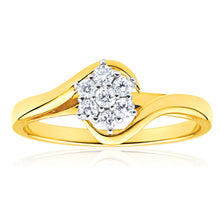 Load image into Gallery viewer, 9ct Yellow Gold Diamond Luxurious Ring