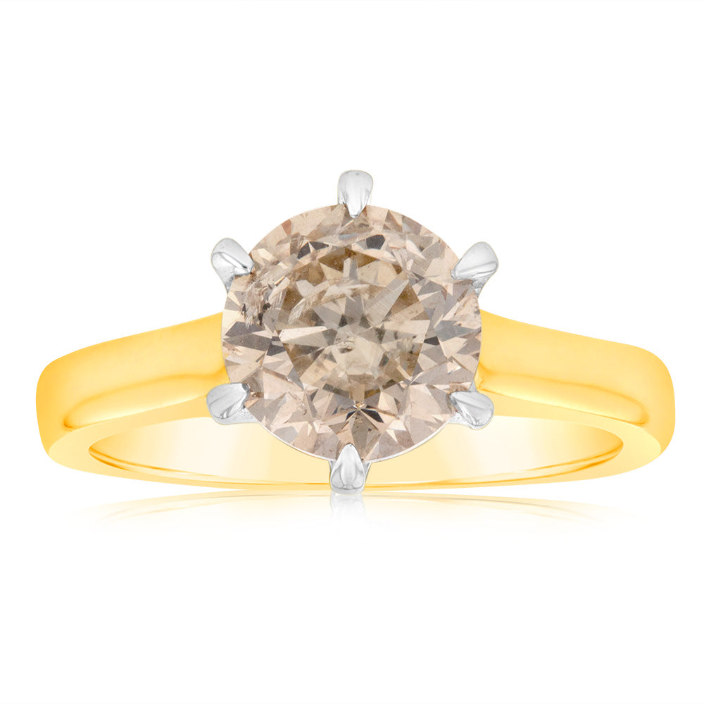 18ct Yellow Gold Solitaire Ring With 3 Carat Diamond