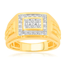 Load image into Gallery viewer, 9ct Yellow Gold 1/2 Carat Diamond Ring Set With 24 Brilliant Cut Diamonds