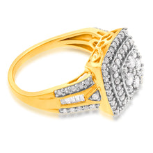 Load image into Gallery viewer, Gold Plated Silver 1 Carat Diamond Dress Ring