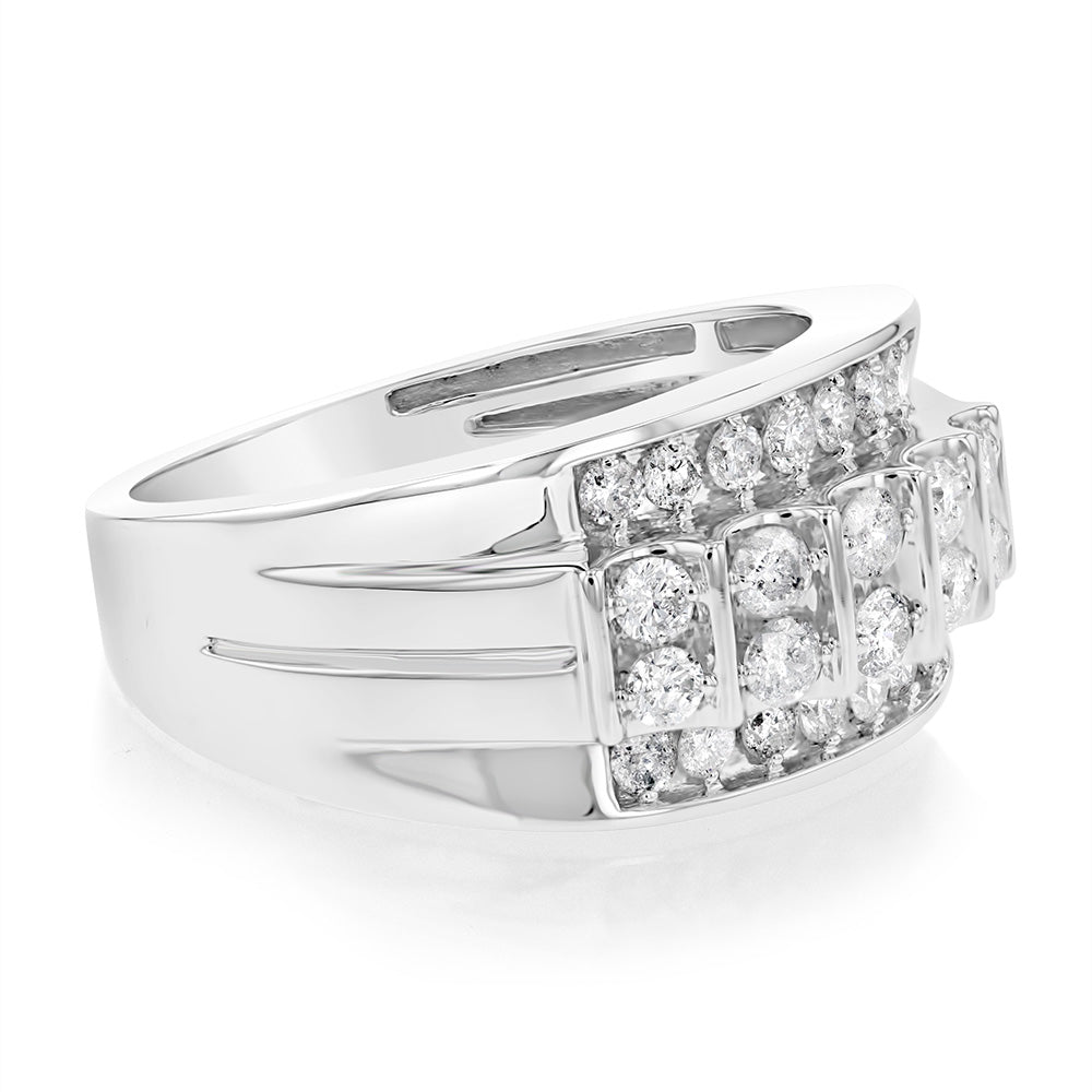 1 Carat Diamond Gents Ring In 10ct White Gold – Grahams Jewellers