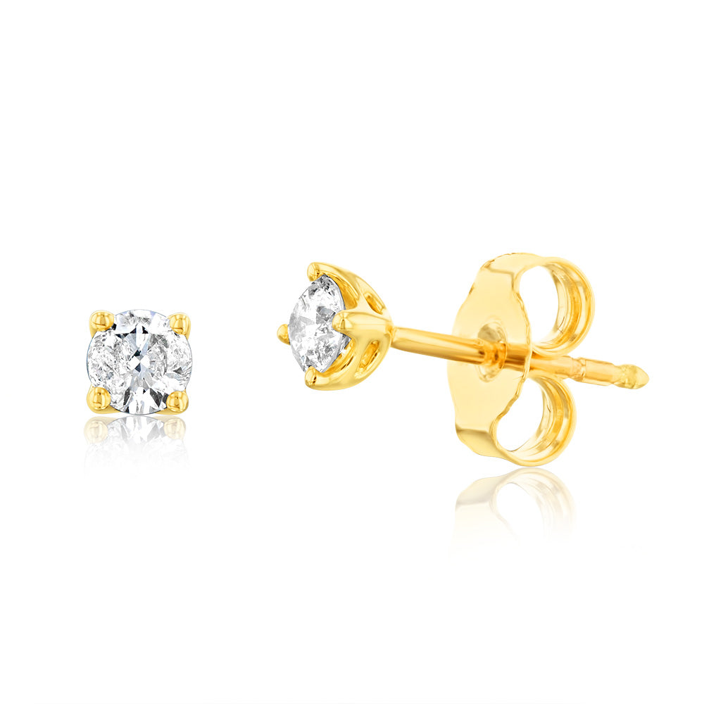 9ct Yellow Gold 0.30 Carat Diamond Stud Earrings – Grahams Jewellers