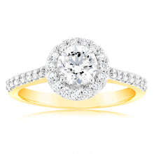 Load image into Gallery viewer, Luminesce Lab Grown 18ct YellowGold 1 Carat Diamond Halo Ring