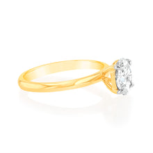 Load image into Gallery viewer, Luminesce Lab Grown 1 Carat Certified Oval Engagement Ring in 18ct Yellow Gold