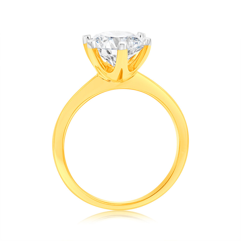 Luminesce Lab Grown 3 Carat Certified Engagement Ring in 18ct Yellow Gold