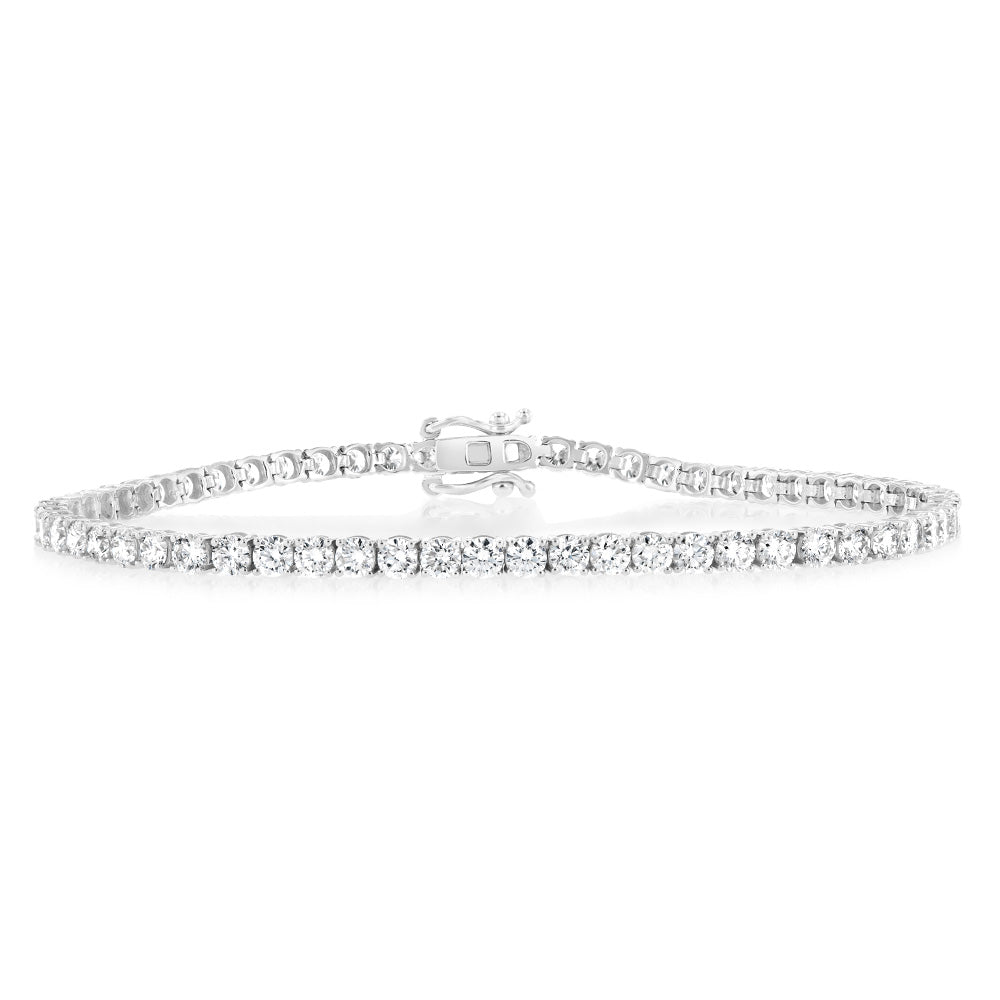 Luminesce Lab Grown 5 Carat Diamond Tennis Bracelet in 9ct White Gold