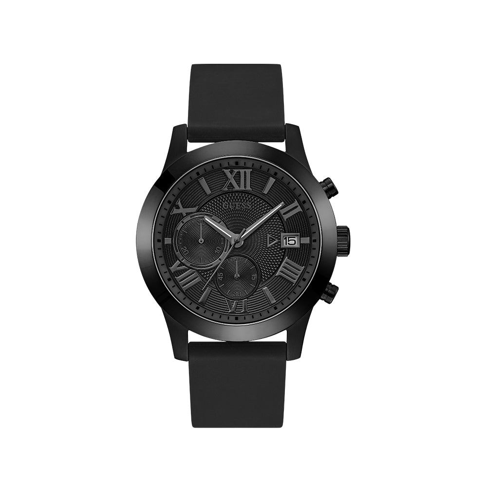 Guess Atlas W1055G1 Black Silicone Mens Watch – Grahams Jewellers