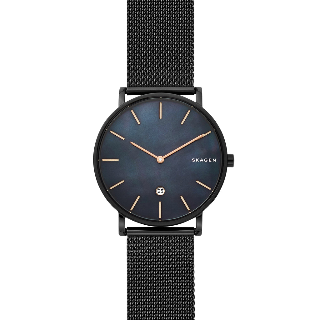 Hald slim 2025 black leather watch