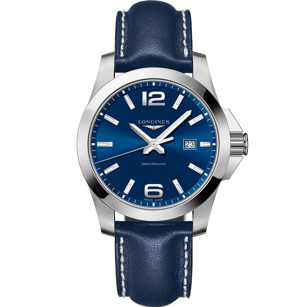 Longines Conquest L37604960 Blue Leather Mens Watch Grahams