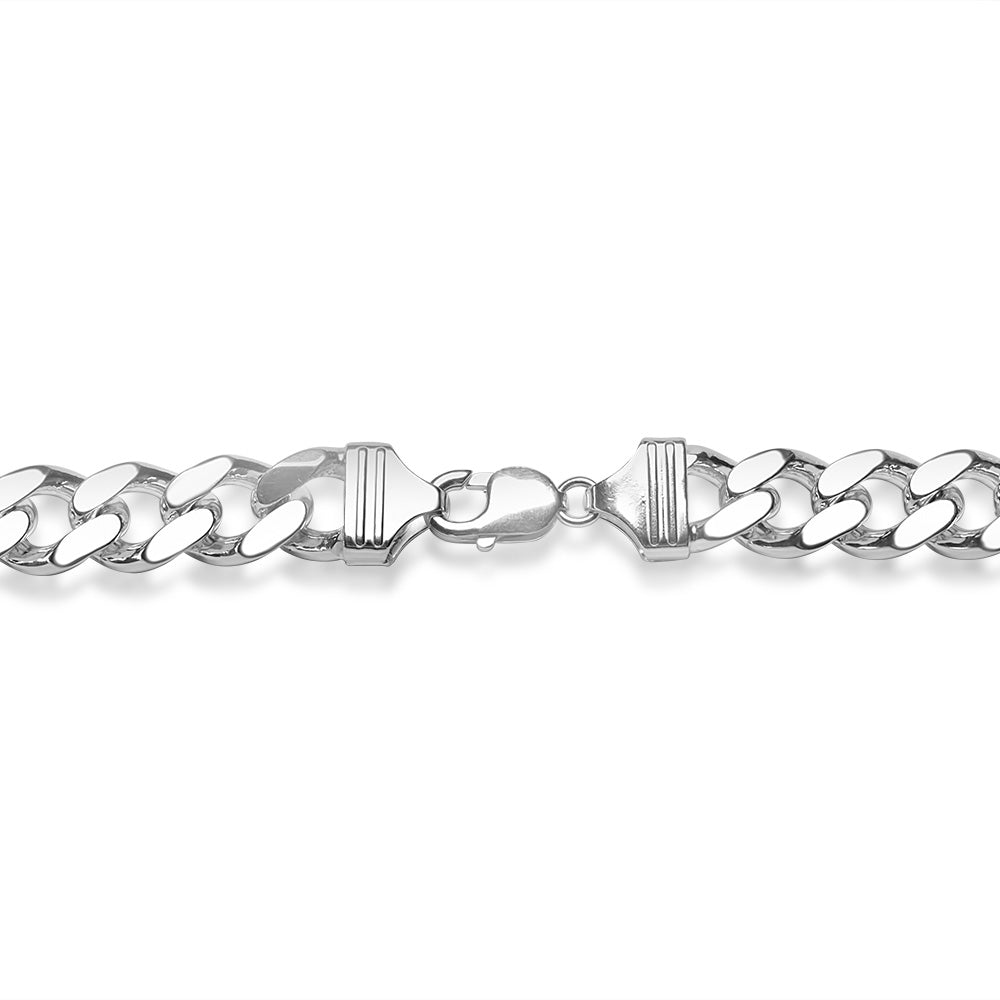 Sterling Silver 350 Gauge Diamond Cut 55cm Curb Chain