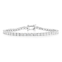 Load image into Gallery viewer, Sterling Silver 1 Carat Diamond Tennis Bracelet  with Round Brilliant Cut Diamonds