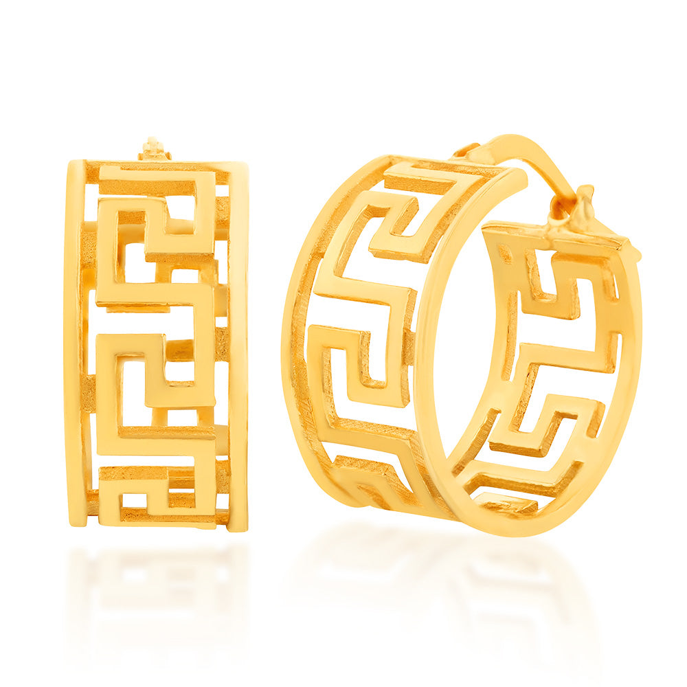 Greek key on sale earrings gold