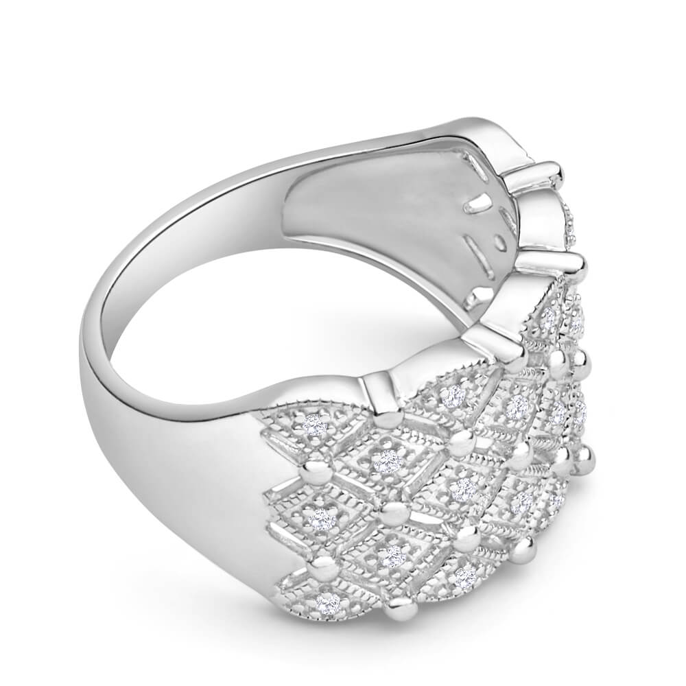 Sterling Silver Diamond Dress Ring