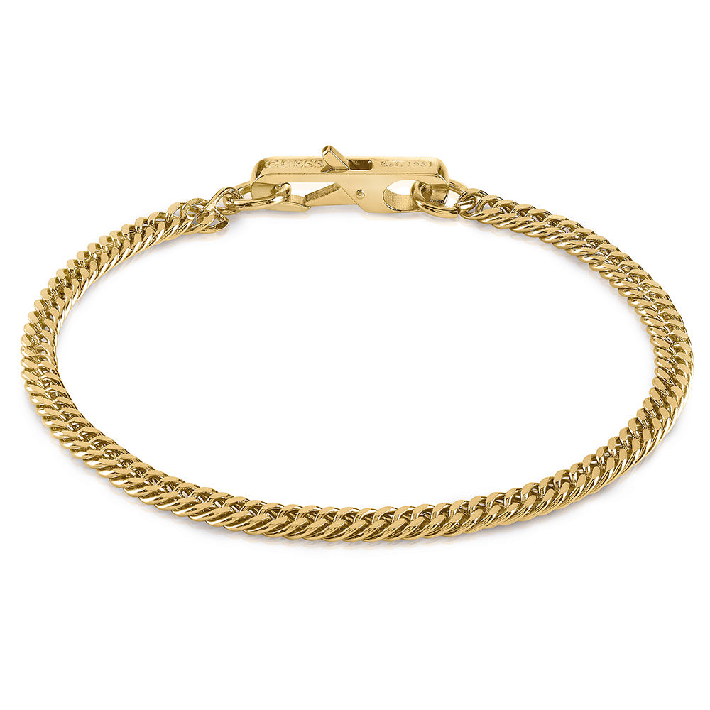 Guess Mens Jewellery Gold Plated Grumetta Doppia 5mm Bracelet