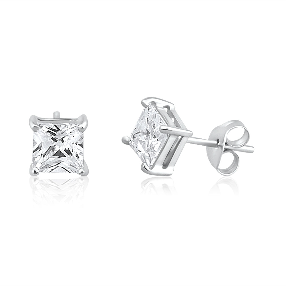 Princess cut deals cubic zirconia earrings