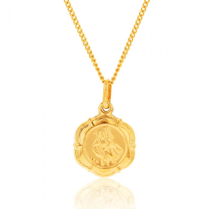 9ct Yellow Gold Saint Christopher Pendant 6 sided – Grahams Jewellers