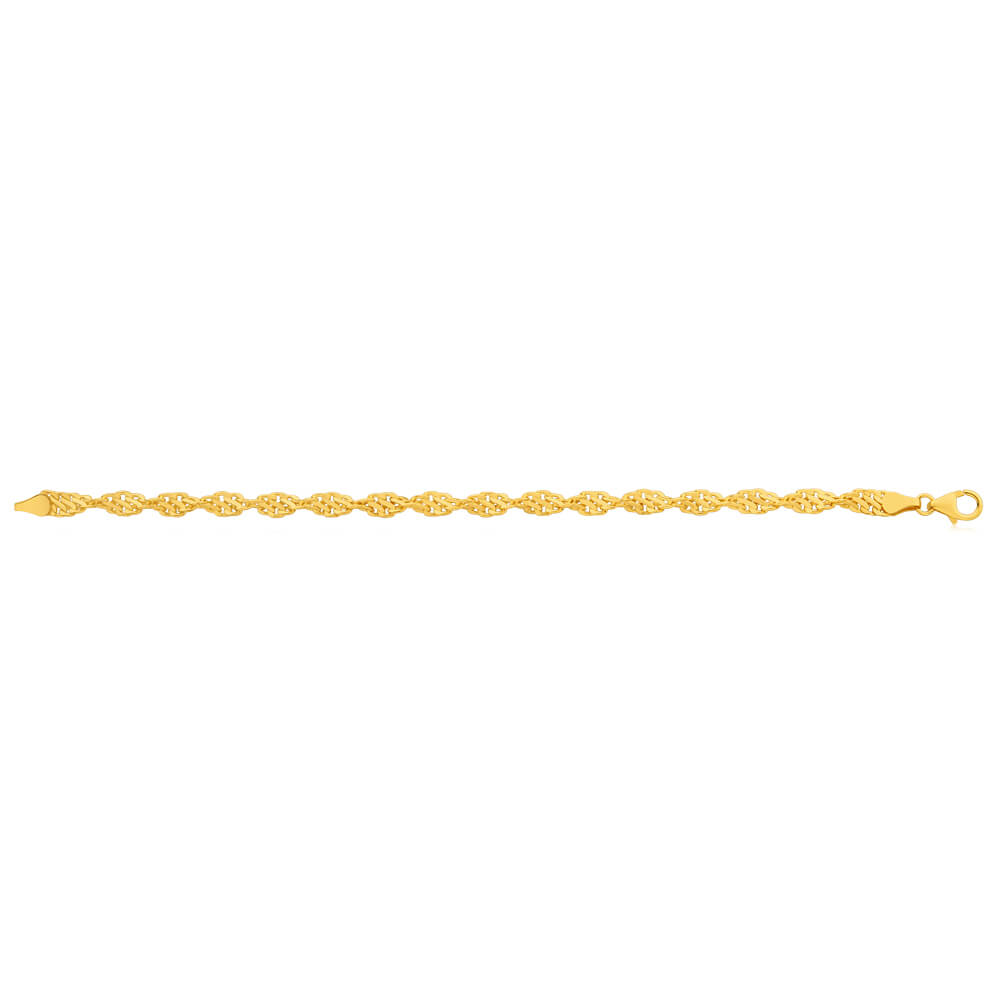 Real 24K Yellow Gold Bracelet Singapore Link Chain For Women  59034708034 足金999  eBay
