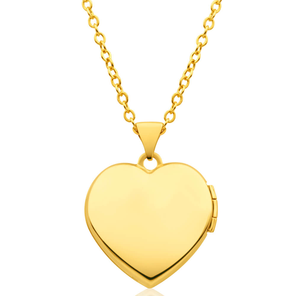 9ct Yellow Gold Heart Shaped Locket with Floral Design – Grahams Jewellers