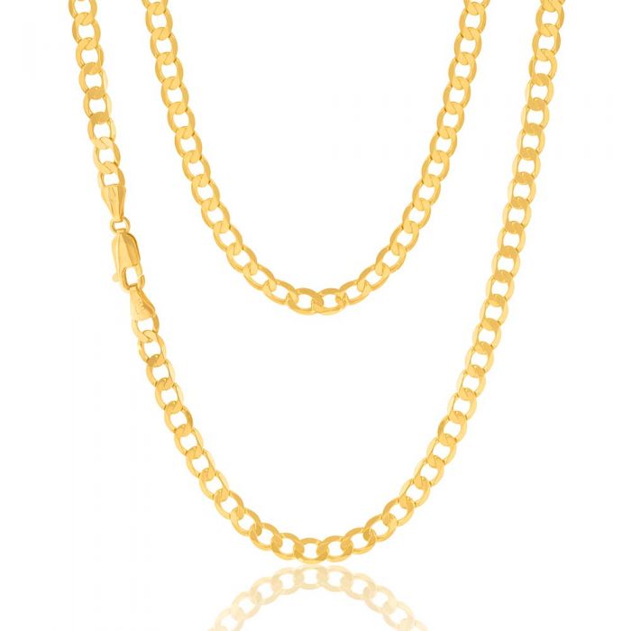 9ct Yellow Gold 55cm Curb Chain