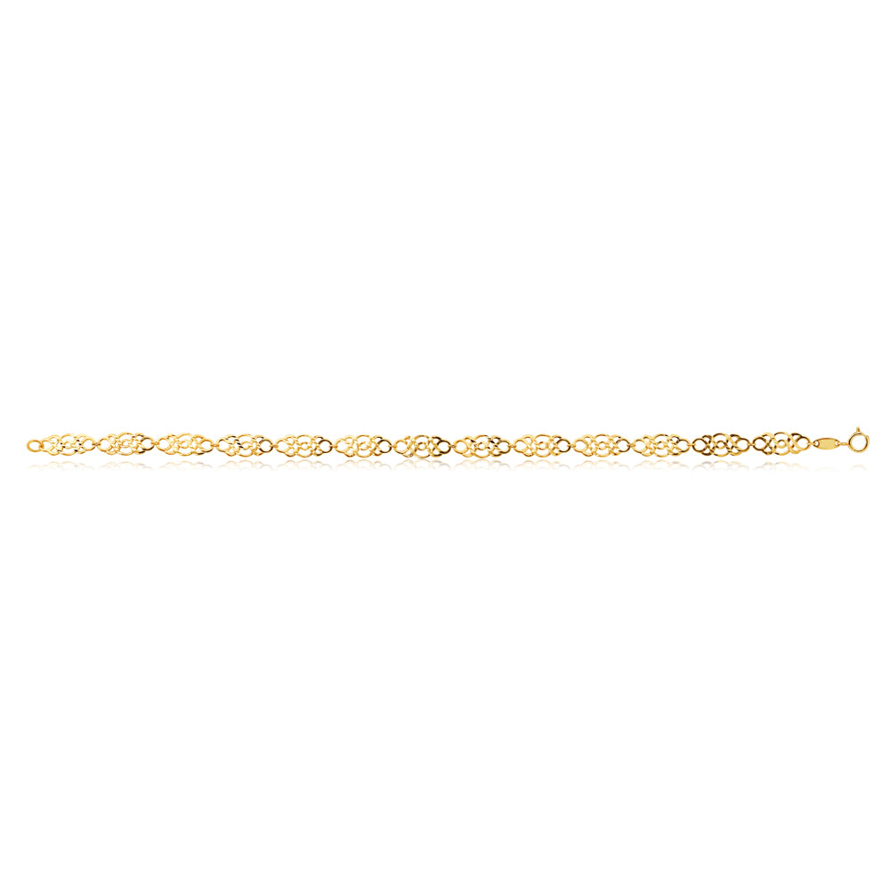 9ct Yellow Gold Twisted Link 19cm Bracelet