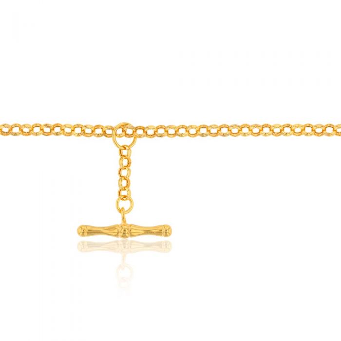 9ct Yellow Gold Belcher T Bar Clasp Chain