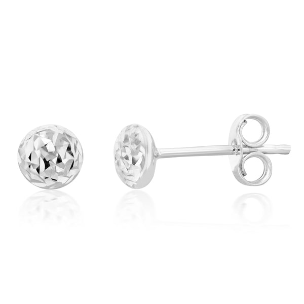 White gold store ball earrings