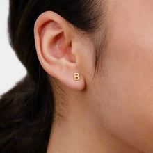 Load image into Gallery viewer, 9ct Yellow Gold Mini Initial &quot;B&quot;Stud Earrings