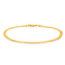 Load image into Gallery viewer, 9ct Yellow Gold Superflat Light 95 Gauge Curb 21cm Bracelet