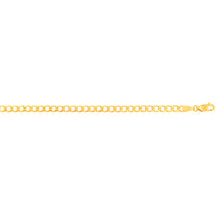 Load image into Gallery viewer, 9ct Yellow Gold Superflat Light 95 Gauge Curb 21cm Bracelet