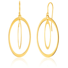 Load image into Gallery viewer, 9ct Yellow Gold  Silver Filled Duo dangling Circle Drop Earrings