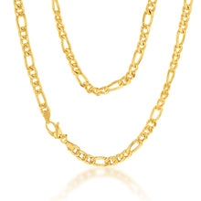 Load image into Gallery viewer, 9ct Silverfilled Yellow Gold Figaro 45cm 150Gauge Chain
