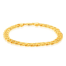 Load image into Gallery viewer, 9ct Yellow Gold Silverfilled Flat Curb 200 Gauge 23cm Bracelet