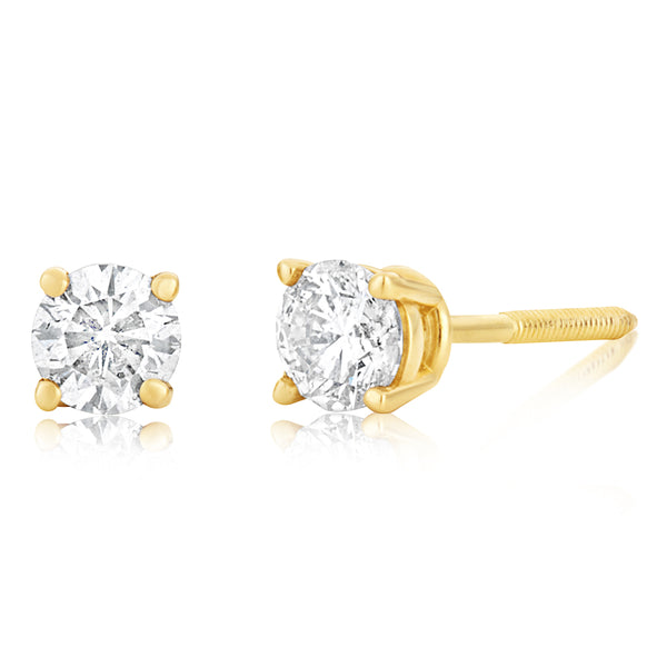 1 carat diamond earrings screw outlet back