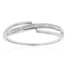 Load image into Gallery viewer, 9ct White Gold Fashion Ring Set With 20 White Diamonds