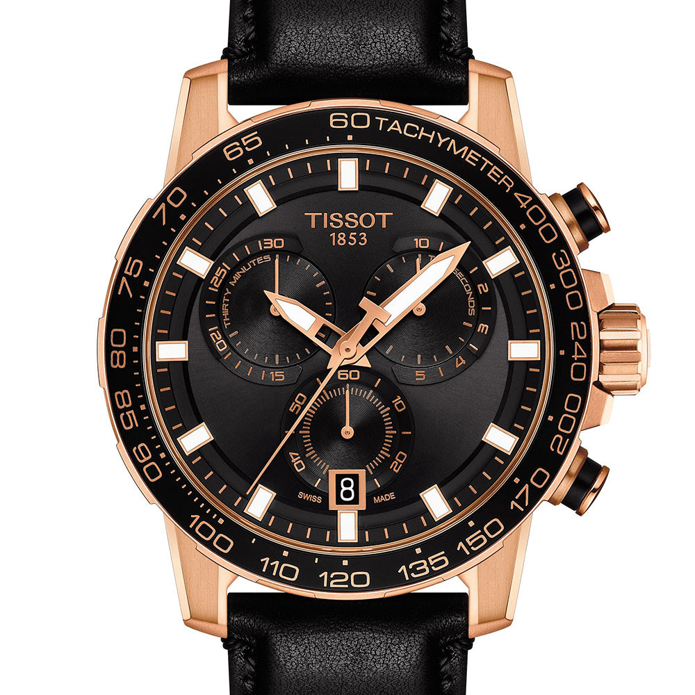 Tissot Supersport Chrono T1256173605100 Black Leather Mens Watch