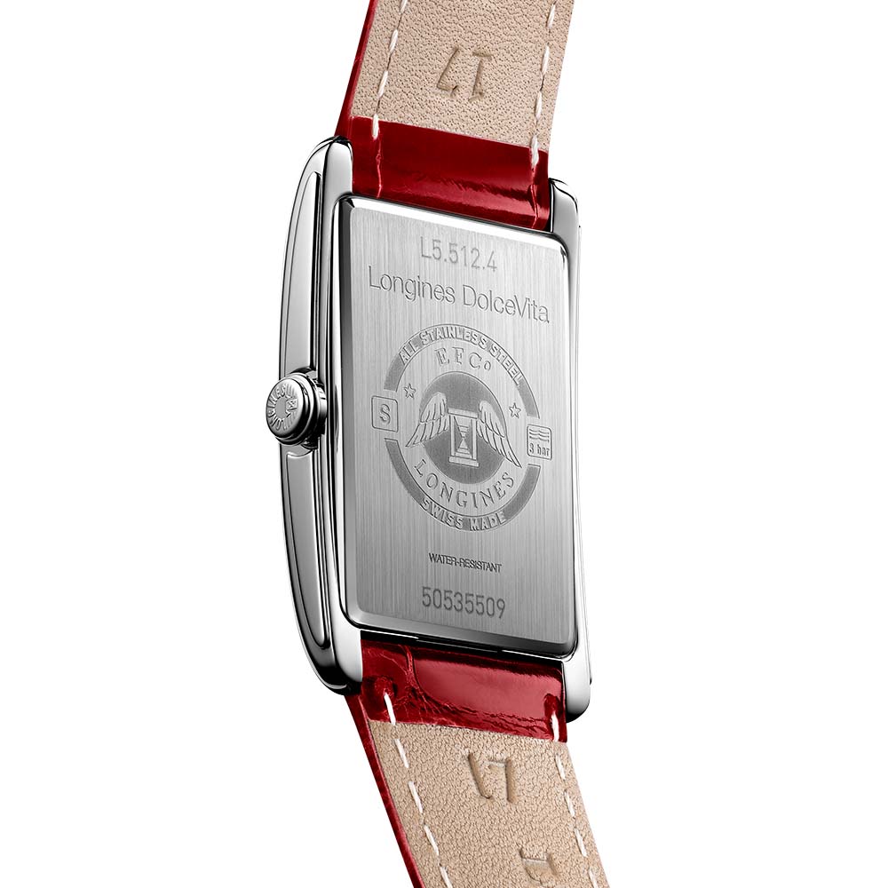 Longines DolceVita L52554715 Red Leather Alligator Grahams Jewellers