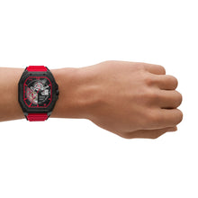 Load image into Gallery viewer, Diesel DZ7469 Flayed Black and Red Mens Watch