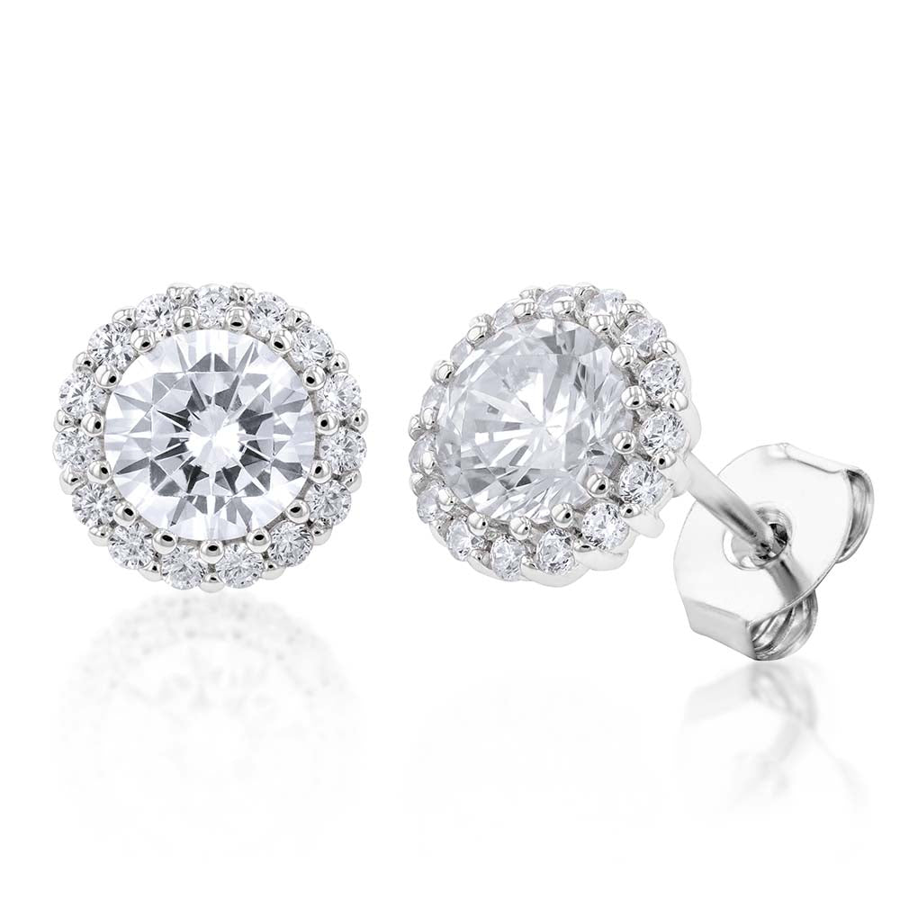 8mm cubic zirconia hot sale stud earrings