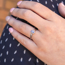 Load image into Gallery viewer, Sterling Silver 0.50ct Tanzanite and White Zircon Ring