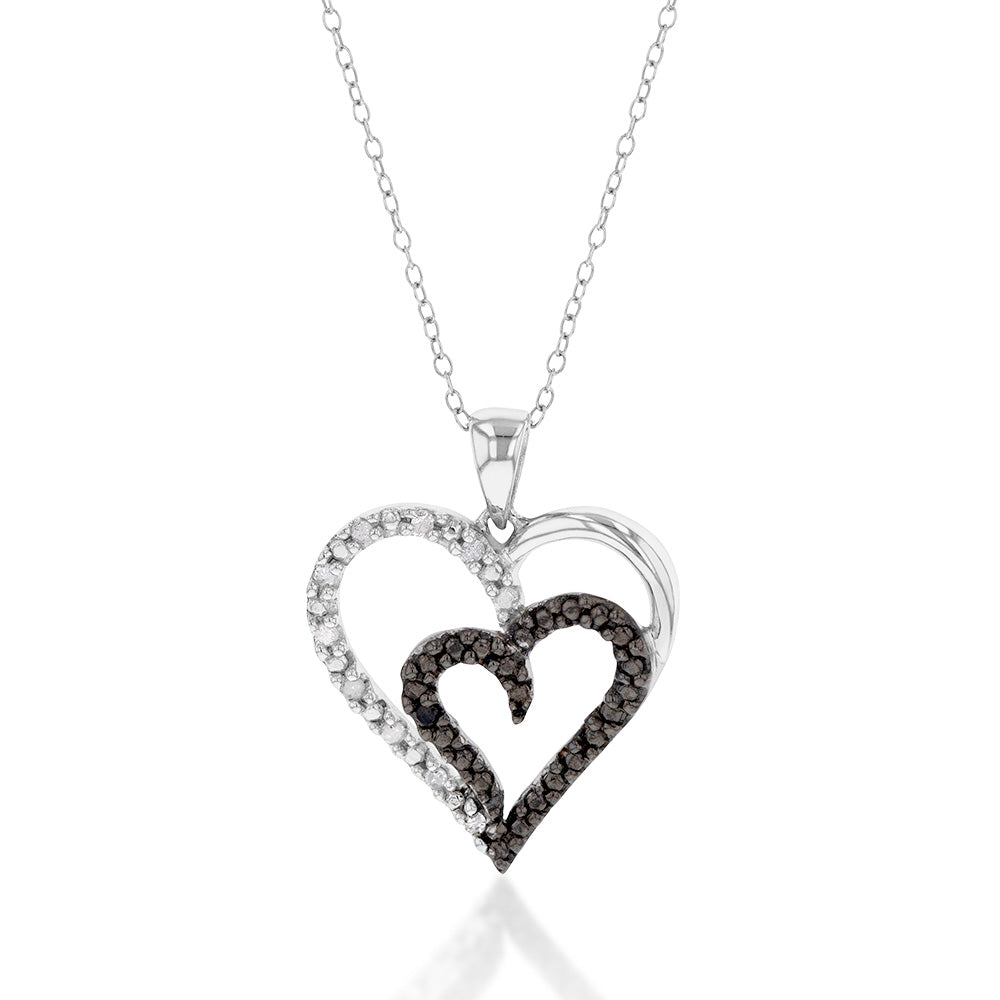 Black diamond heart deals necklace