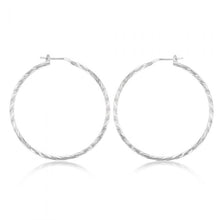 Load image into Gallery viewer, Sterling Silver Twisted 40mm Hoop Earrings