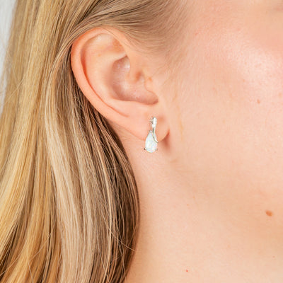 Gold Synthetic Opal and Diamond Drop Earrings  Earrings from Cavendish  Jewellers Ltd UK