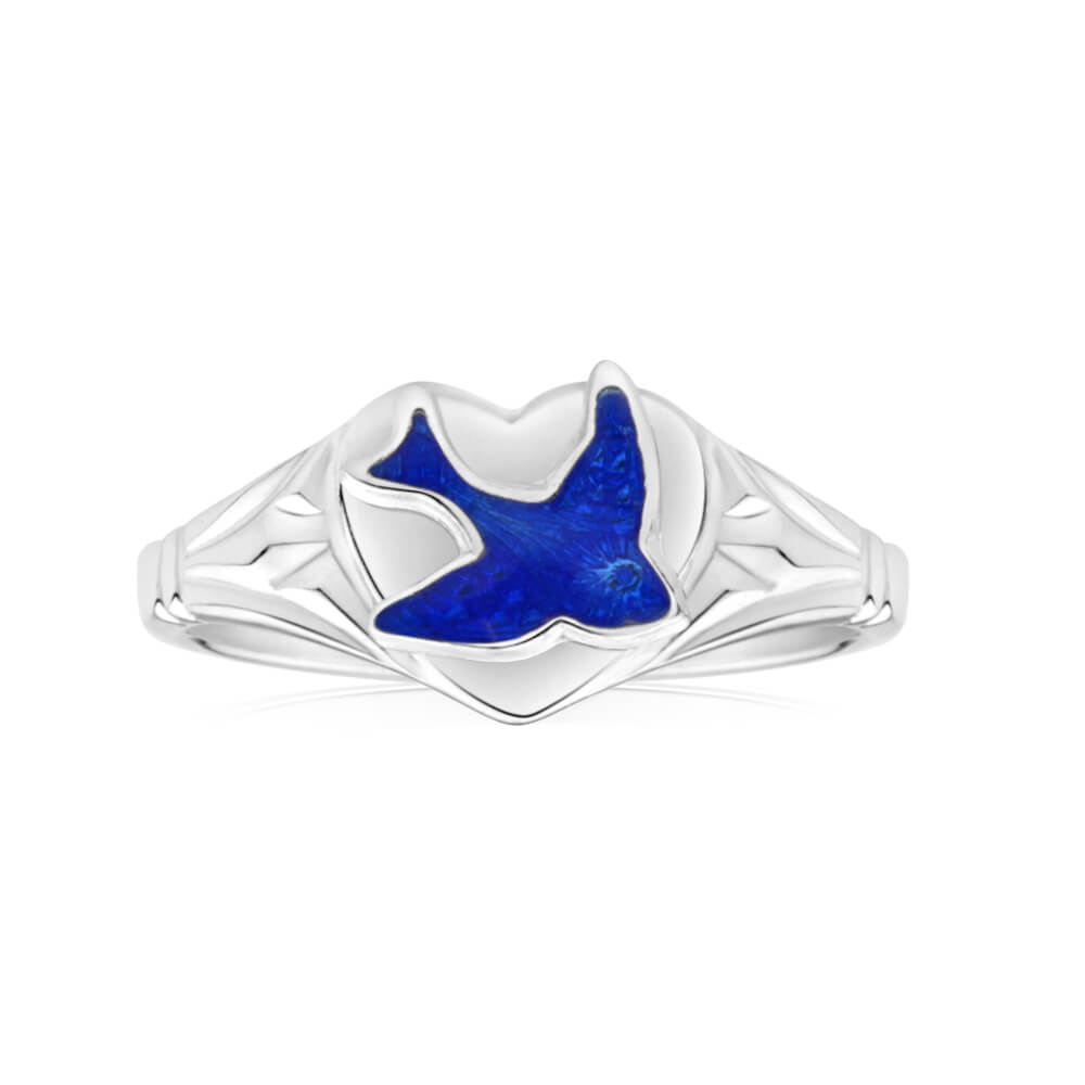 9ct Gold Diamond Single Heart Children's Signet Ring | Goldmark (AU)