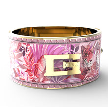 Load image into Gallery viewer, Guess Yellow Gold Plated 30mm Jungle Print Large Bangle